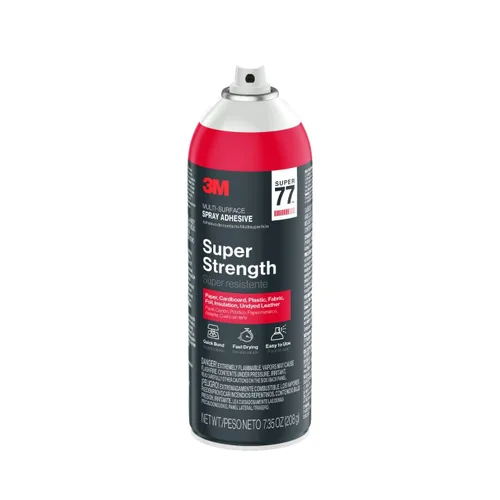Miniatura 2 de 3M Super 77 - Adhesivo en aerosol multiusos, latas de 7.35 onzas, paquete de 2 – Pegamento en aerosol de alta resistencia para espuma, tela