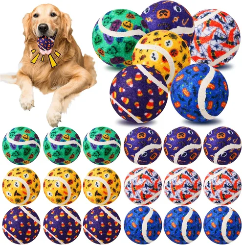Miniatura 12 de Civaner 6 piezas pelotas de tenis chirriantes de Navidad para perros de 2.5 pulgadas, juguetes pelota para perros a granel para perros pequeños
