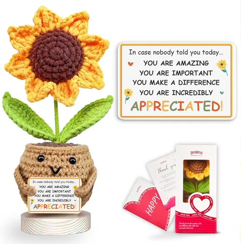 Miniatura 14 de Gossby - Regalo Inspirador para Mujeres - Girasol Positivo Tejido a Mano - A veces Olvidas Que Eres Increíble - Regalo de Navidad, Cumpleaños, A