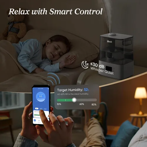 Miniatura 5 de LEVOIT Humidificadores para dormitorio, habitación grande, hogar, (6L) difusor de aceite esencial de llenado superior de niebla fría para bebés