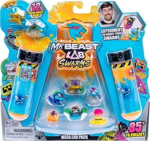 Miniatura 7 de MrBeast Lab Swarms Series 2 Atomic Cash Case - Paquete de 18 figuras coleccionables de Micro Beasts, incluye figuras exclusivas ultra raras