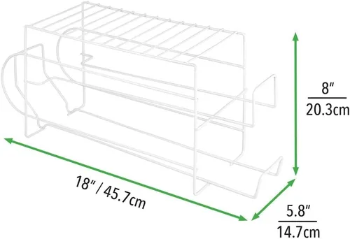 Miniatura 4 de mDesign Organizador de 2 niveles de alambre de metal con estante superior para despensa de cocina, encimera, gabinete, capacidad para 12 latas