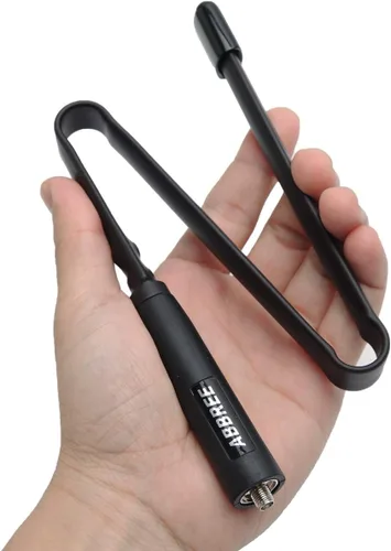 Miniatura 4 de ABBREE SMA-Hembra Antena de Radio Ham VHF/UHF 18.8-pulgadas 144/430MHz de Alta Ganancia Plegable CS Táctica Antena para Baofeng UV-5R Mini BF-F8HP