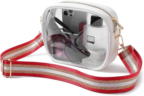 Miniatura 19 de TOBVZOO - Bolsa bandolera transparente aprobada para estadios, conciertos y eventos deportivos, unisex