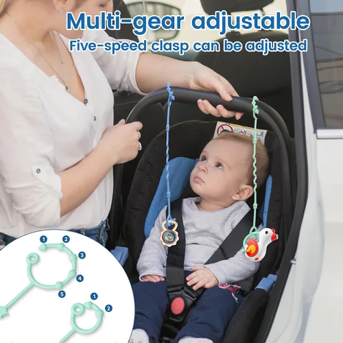 Miniatura 3 de Correas de juguete para bebé, clip de silicona RTMOK para chupete, se aplica a juguete de asiento de automóvil, juguete mordedor, silla alta
