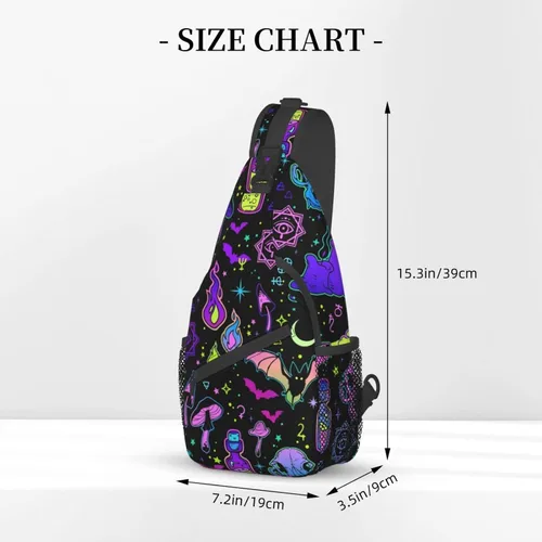 Miniatura 3 de KMIVQGE Mochila cruzada con diseño de calavera de azúcar para viajes, senderismo, pecho, bolsa de hombro para hombres y mujeres, ciclismo, caminar