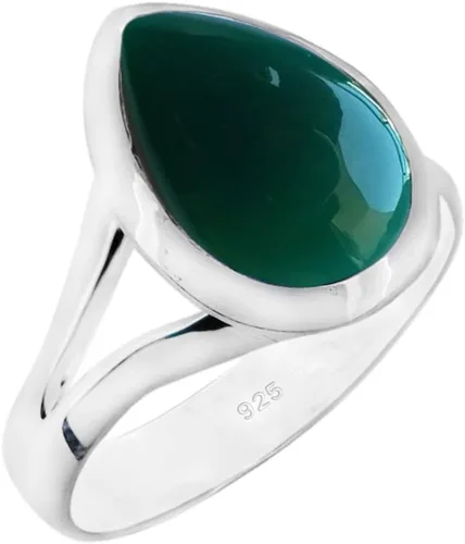 Miniatura 6 de Anillo de piedras preciosas naturales Anillo de plata ajustable hecho a mano Anillo de piedras preciosas en forma de pera Plata de ley 925