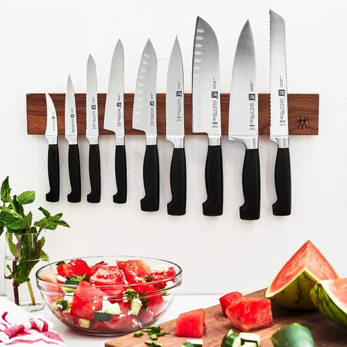 Miniatura 2 de ZWILLING Four Star - Cuchillo Santoku de borde hueco de 7 pulgadas, color negro y acero inoxidable