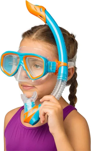 Miniatura 8 de Cressi Junior Snorkel Kit for Kids Ages 3 to 8 - Mask + Dry Snorkel + Adjustable Fins + Net Bag – Rocks Kids Set