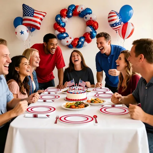 Miniatura 3 de I00000 Juego de vajilla roja de 350 piezas para 50 invitados, 50 platos de cena y 50 platos de postre, 50 tazas, 50 servilletas preenrolladas