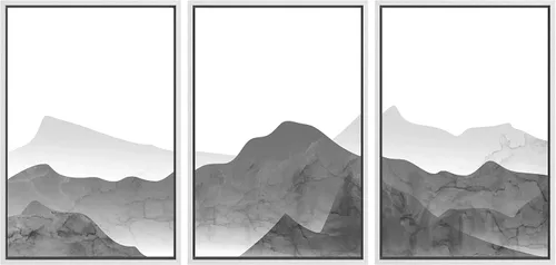 Miniatura 53 de SIGNWIN Lienzo enmarcado para pared, juego de arte tranquilo con reflejo de lago, acuarela, montaña y agua, ilustraciones modernas, arte abstracto