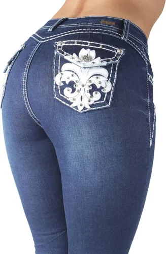 Miniatura 2 de The Sexy Flare Bootleg Ripped Premium Bootcut - Jeans para mujer, Blanco