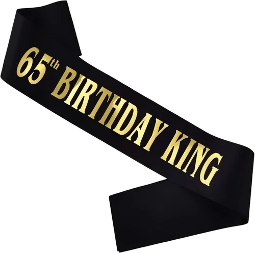 Miniatura 16 de Banda de cumpleaños King, banda de satén negro de satén dorado para hombres, regalos de día B, Negro y dorado