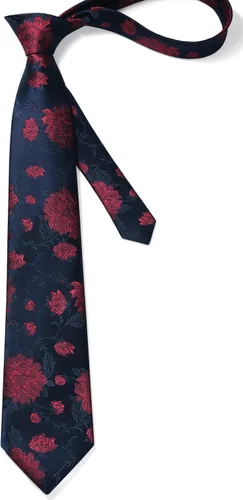 Miniatura 83 de Corbatas florales tejidas clásicas para hombre, corbata cuadrada de bolsillo, corbatas formales para hombres, boda con pañuelo