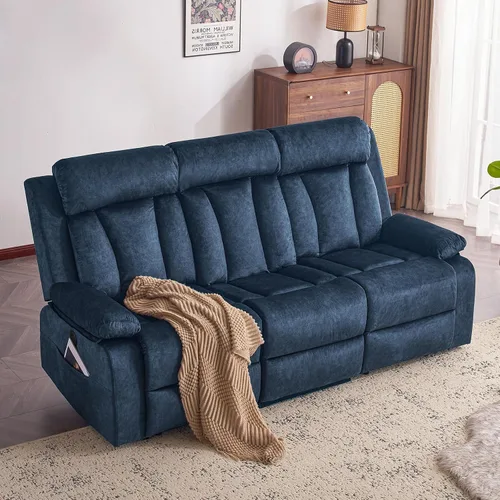 Miniatura 13 de Sofá reclinable de terciopelo, sofá biplaza reclinable doble con calor y masaje, sofá reclinable de pared con USB y tipo C, sofá reclinable