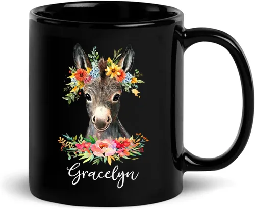 Miniatura 22 de Taza de café con nombre personalizado, regalo para amigo, compañero de trabajo, cumpleaños, taza de cerámica negra personalizada para amantes