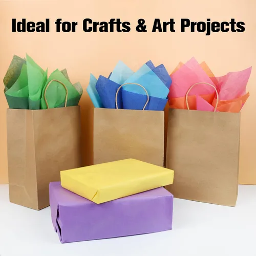 Miniatura 6 de Simetufy 60 hojas de papel de seda de color arcoíris para bolsas de regalo, 10 colores llamativos, envoltura de regalo de 20 x 20 pulgadas, a granel