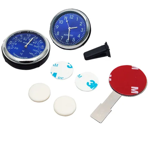 Monitor de coche Clip/Stick-on reloj termómetro cuarzo digital luminoso automotriz Azul