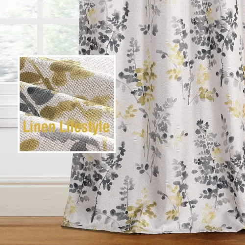 Miniatura 33 de H.VERSAILTEX Cortinas Opacas de Lino de 45 Pulgadas de Largo para Dormitorio/Sala de Estar con Aislamiento Térmico con Ojales, Cortinas con Textura