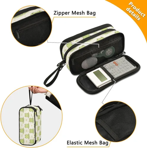 Miniatura 2 de MNSRUU Estuche grande para lápices, estuche estético con diseño de rana linda, organizador de marcadores, caja de lápices para niñas, niños