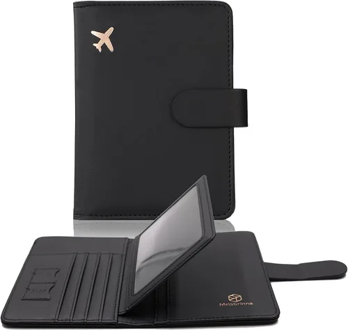 Melsbrinna - Funda para pasaporte, ranuras para tarjetas, bonita funda para pasaporte para mujeres/hombres, resistente al agua con bloqueo RFID,