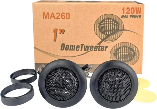 CYDZSW Tweeters de 1 pulgada para audio de coche, altavoces de puerta, súper tweeter pods componentes piezas de automóviles negro (par), CT-001,