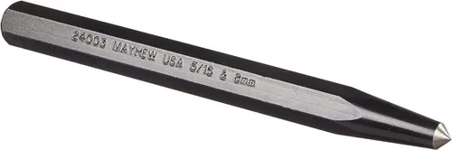 Miniatura 3 de Mayhew Tools 24008 Punzón central, 1/4" - 6 mm x 5-1/2", acabado de óxido negro