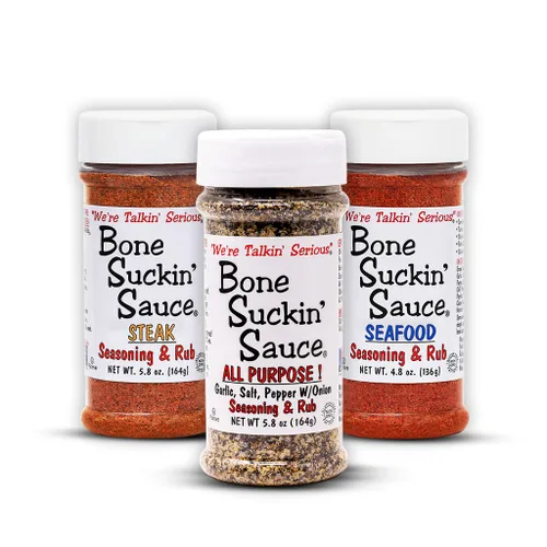 Miniatura 11 de Bone Suckin' Condimento para salsa y variedad de frotamiento, original, filete, mariscos y pollo, ideal para asar a la parrilla, ahumar, sin OMG