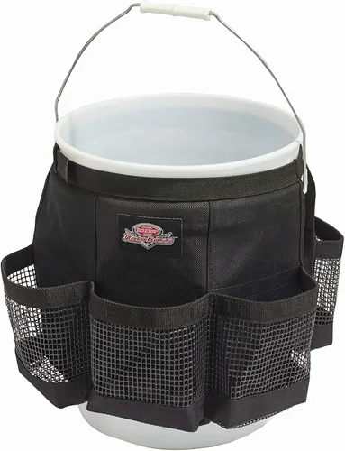 Bucket Boss - Organizador para un cubo de 5 galones, con tela de secado rápido, bolsillos de malla exteriores para suministros de lavado de coche,