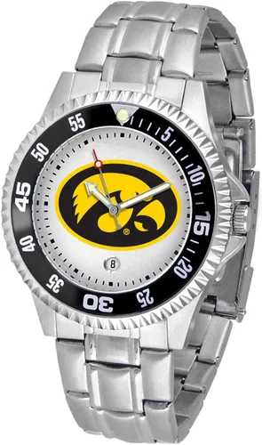 Miniatura 41 de SunTime Reloj de cuarzo de 1.575 in para hombre, correa de acero inoxidable de 0.787 in, esfera Gameday Tulane ola verde