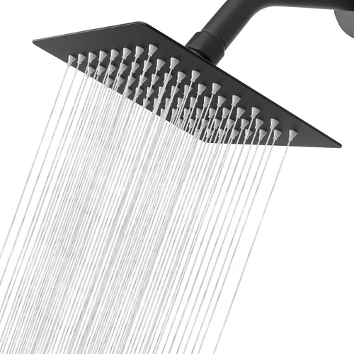 Nearmoon - Cabezal de ducha de lluvia, diseño cuadrado de acero inoxidable de alto flujo, diseño de alta presión, experiencia de ducha impresionante