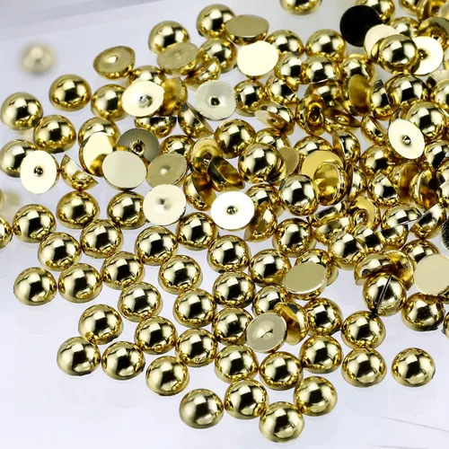 Miniatura 66 de 1500 PIEZAS 4mm Perlas Blancas de Media Parte Plana para Manualidades Joyería Álbum de Recortes Decoración de Uñas, Perlas de Parte Plana para Blanco