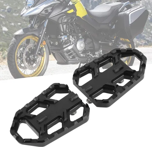 Miniatura 2 de Estriberas para motocicleta, reposapiés, reposapiés, reposapiés, reposapiés ancho, compatible con FordL650 DL1000 VSTROM / (negro)