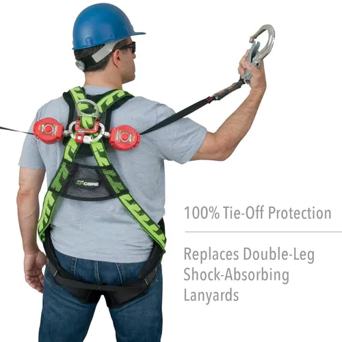 Miniatura 2 de Miller Honeywell Ademco Miller Twin Turbo - Sistema de protección contra caídas de 6 pies con conector G2 y ganchos de aluminio para barras