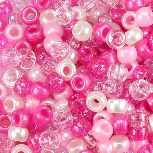 Miniatura 6 de Cuentas de pony negro (1200 cuentas de 0.236 x 0.325 pulgadas), cuentas de poni a granel, cuentas para hacer pulseras, cuentas para trenzas