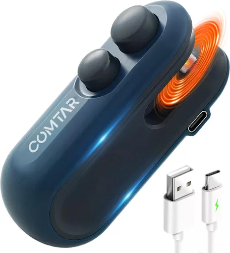Sellador de bolsas de chips 2025 2 en 1 recargable con cortador, máquina reselladora de calor USB C portátil para chips, herramienta de sellado Negro