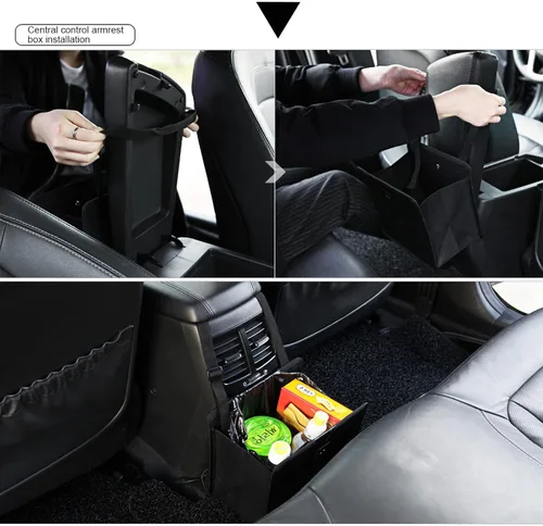 Miniatura 7 de Miytsya Pack-1 Bolsa de basura colgante para automóvil, organizador de bolsa de basura impermeable de alta calidad, 8.7 x 8.7 x 5.7 in (negro)