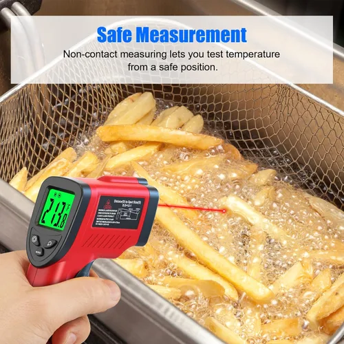 Miniatura 3 de Pistola termómetro digital infrarroja de -58 °F a 1022 ℉ (-58.0 °F a 1,022.0 °F), emisividad ajustable, pistola de temperatura láser para cocinar