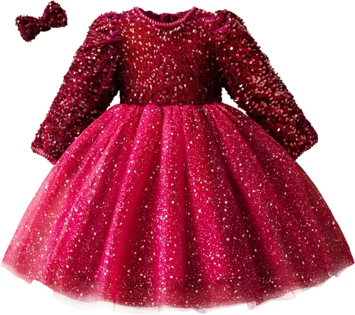 Miniatura 2 de TTYAOVO - Vestido de manga larga para cumpleaños, con falda tutú, para niñas pequeñas