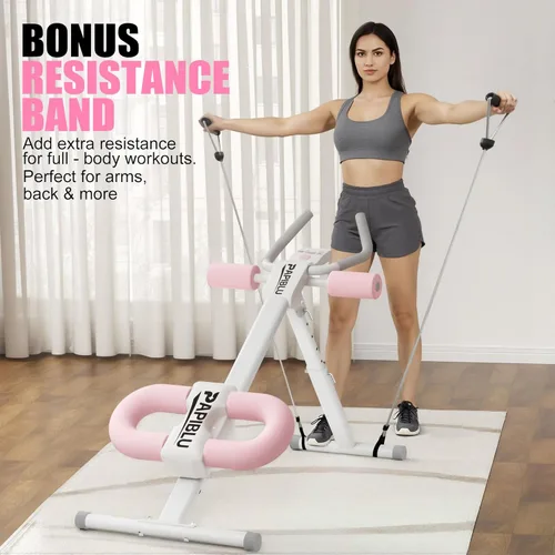 Miniatura 6 de Entrenadores abdominales - Máquina de entrenamiento abdominal ajustable, equipo de entrenamiento abdominal plegable con protección para las rodillas
