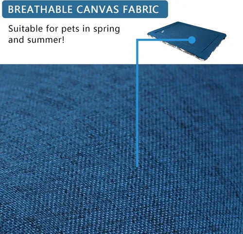 Miniatura 3 de KROSER Alfombrilla para Jaula Reversible (Fría y Cálida), Lavable a Máquina, para Perros Pequeños a XXX-Grandes, Gris, Azul Marino
