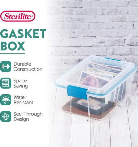 Miniatura 2 de Sterilite Paquete de 24 cajas de juntas, contenedores de almacenamiento resistentes a la intemperie con tapas de cierre, 12 cuartos de galón