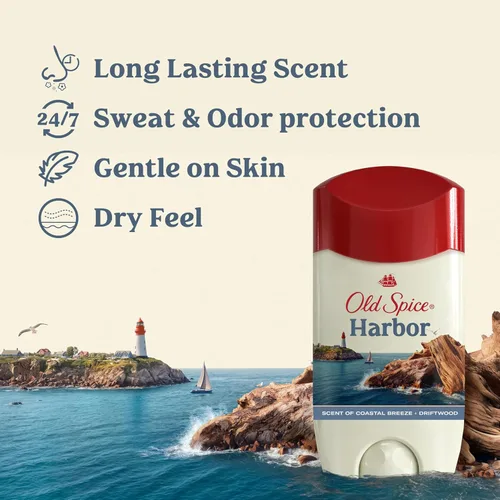 Miniatura 2 de Old Spice - Desodorante antitranspirante para hombres, aroma Harbor, 48 horas de protección contra el olor, 2.6 oz (pack de 3)
