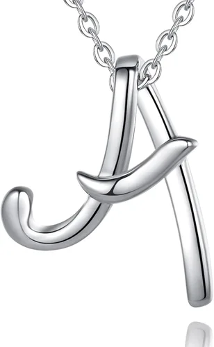 Miniatura 64 de EUDORA Collares de plata esterlina con inicial para mujer, regalos clásicos de 26 letras sin cuello para niñas, hermana, madre hija, cadena de 18