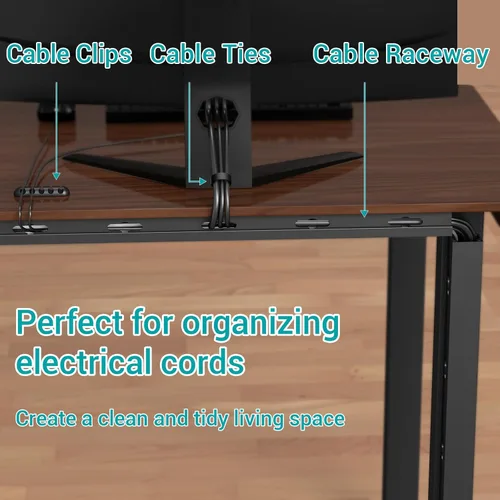 Miniatura 4 de Kit de canaleta para ocultar cables, organización magnética de cables debajo del escritorio con agujero grande estético mejorado, kit organizador