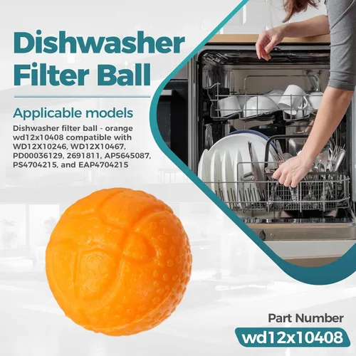 Miniatura 2 de WD12X10408 - Bola de filtro para lavavajillas compatible con lavavajillas GE, Hotpoint y Crosley, sustituye a WD12X10246 WD12X10467 AP5645087