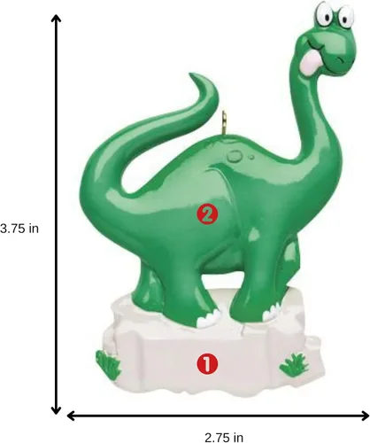 Miniatura 3 de Adorno de árbol de Navidad personalizado 2024 para niños, dinosaurio verde, adorno personalizado de Feliz Navidad, recuerdo de dinosaurio para niños