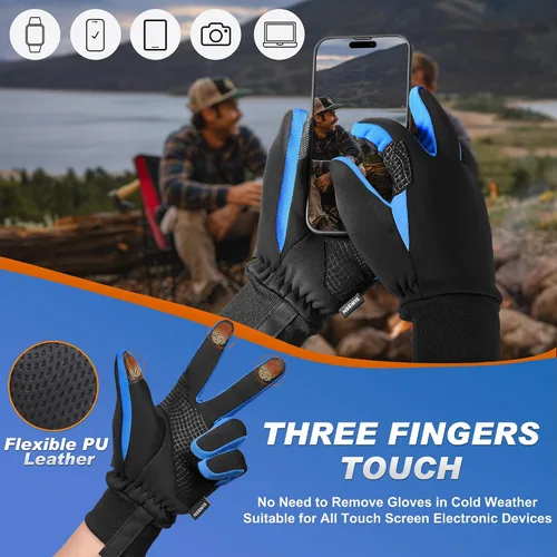 Miniatura 2 de Sukeen Guantes de invierno para hombre y mujer, guantes antideslizantes para pantalla táctil, guantes cálidos para correr, conducir, ciclismo