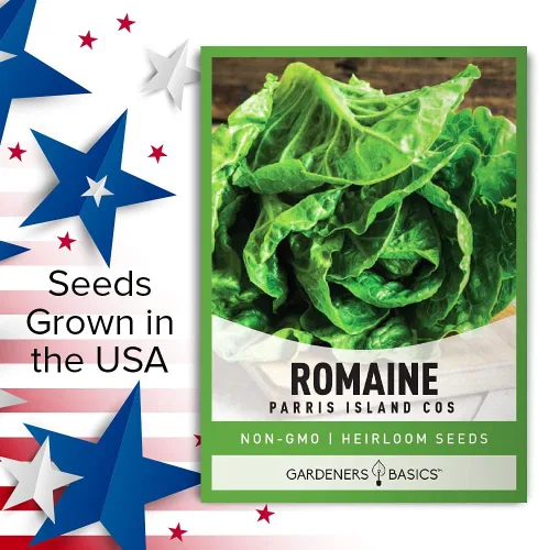 Miniatura 5 de Gardeners Basics, Semillas de lechuga romana para plantar, Parris Island Cos Heirloom, variedad vegetal sin OMG, 0.07 onzas de semillas ideales