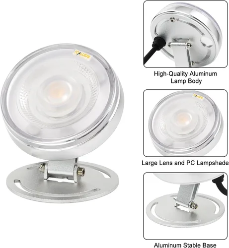 Miniatura 2 de Luz LED subacuática para estanque, aluminio resistente de 12 V, 3000 K, blanco cálido, IP68, impermeable, lámpara de paisaje para piscina, fuente